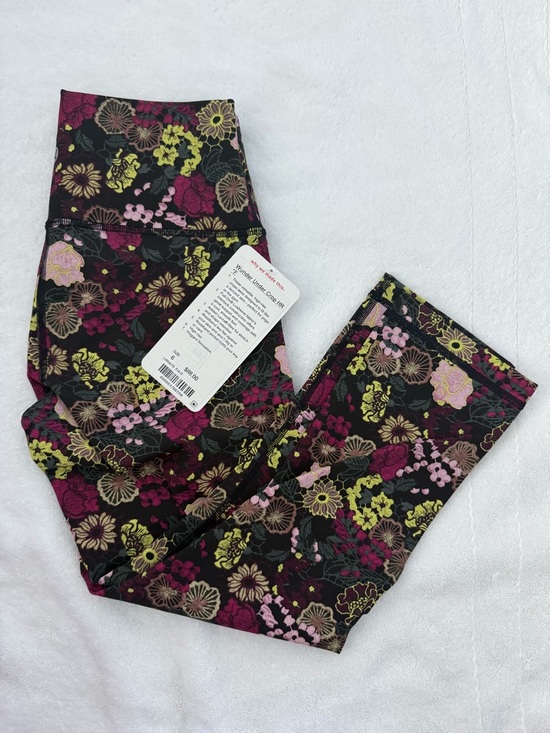 lululemon athletica Pants - lululemon athletica Floral Print Leggings - Black, Pink & Yellow